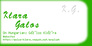 klara galos business card